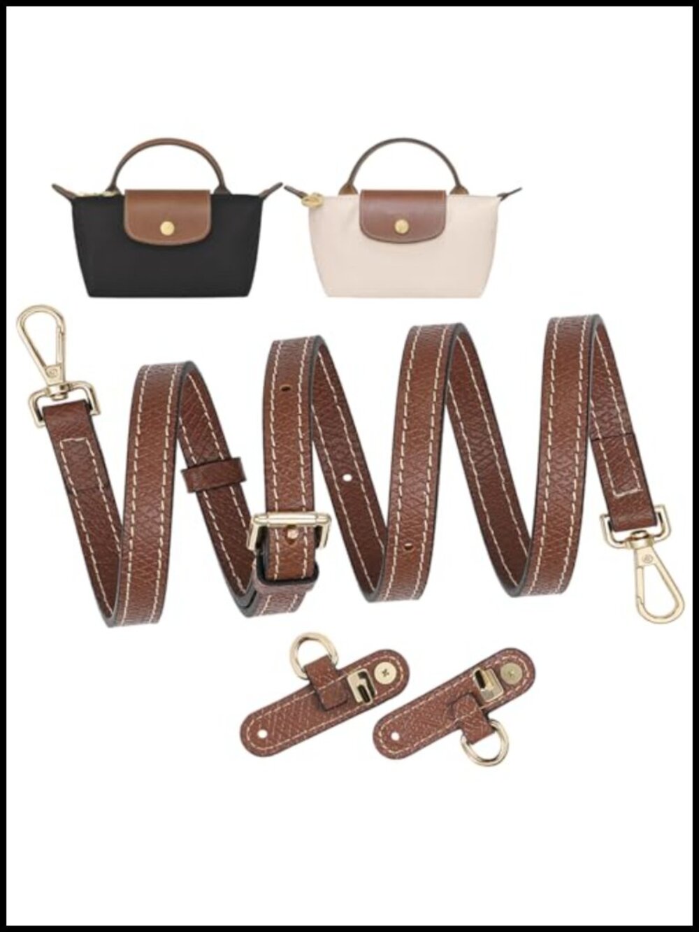 Cowhide Leather Adjustable Crossbody Strap Replacement for Mini Bag